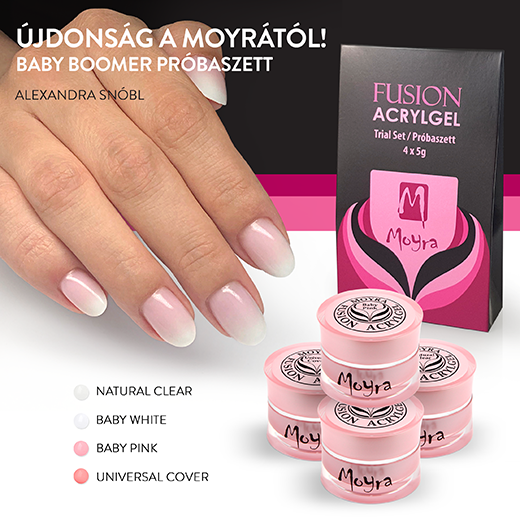 Moyra Fusion Acrylgel Baby Boomer Próbaszett