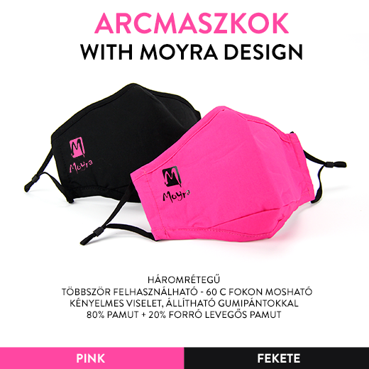 Két színben elérhető, trendi Moyra logós arcmaszkok!
