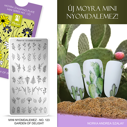 Új Moyra Mini Körömnyomda lemez: No. 123 Garden of delight!