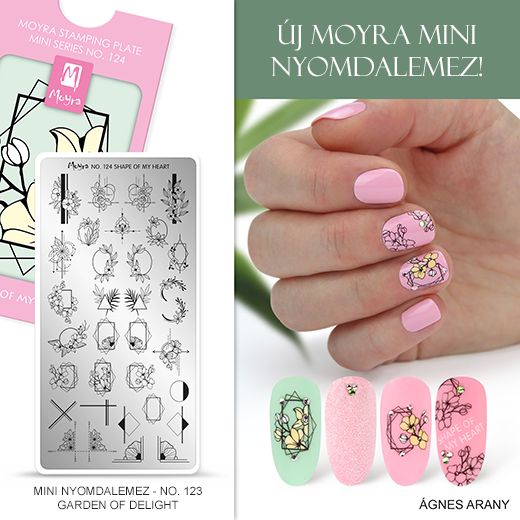 Új Moyra Mini Körömnyomda lemez: No. 124 Shape of my heart!